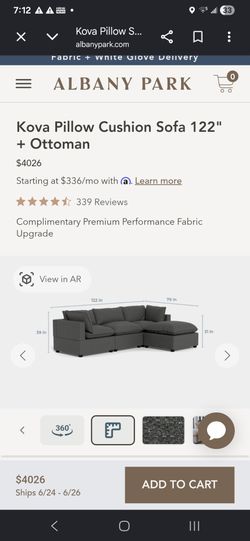 Albany park couch 0riginal prize $4,026