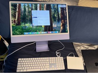 Apple iMac M1 Chip 8-core 24-inch 16GB RAM 512GB SSD Storage (Purple) - Excellent