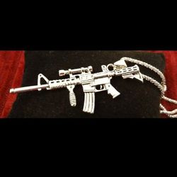 AK-47 Machine Gun Pendant/Necklace 