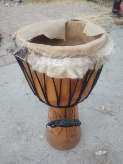 Hand-Carved Wooden Djembe Drum - Project Shell
