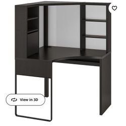 Ikea MICKE Corner Work Station Office Desk- Black/Brown