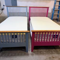 Twin Beds (frame, box spring, mattress, foam topper)