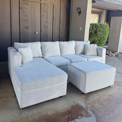 Cream Sectional ( Delivery Available )