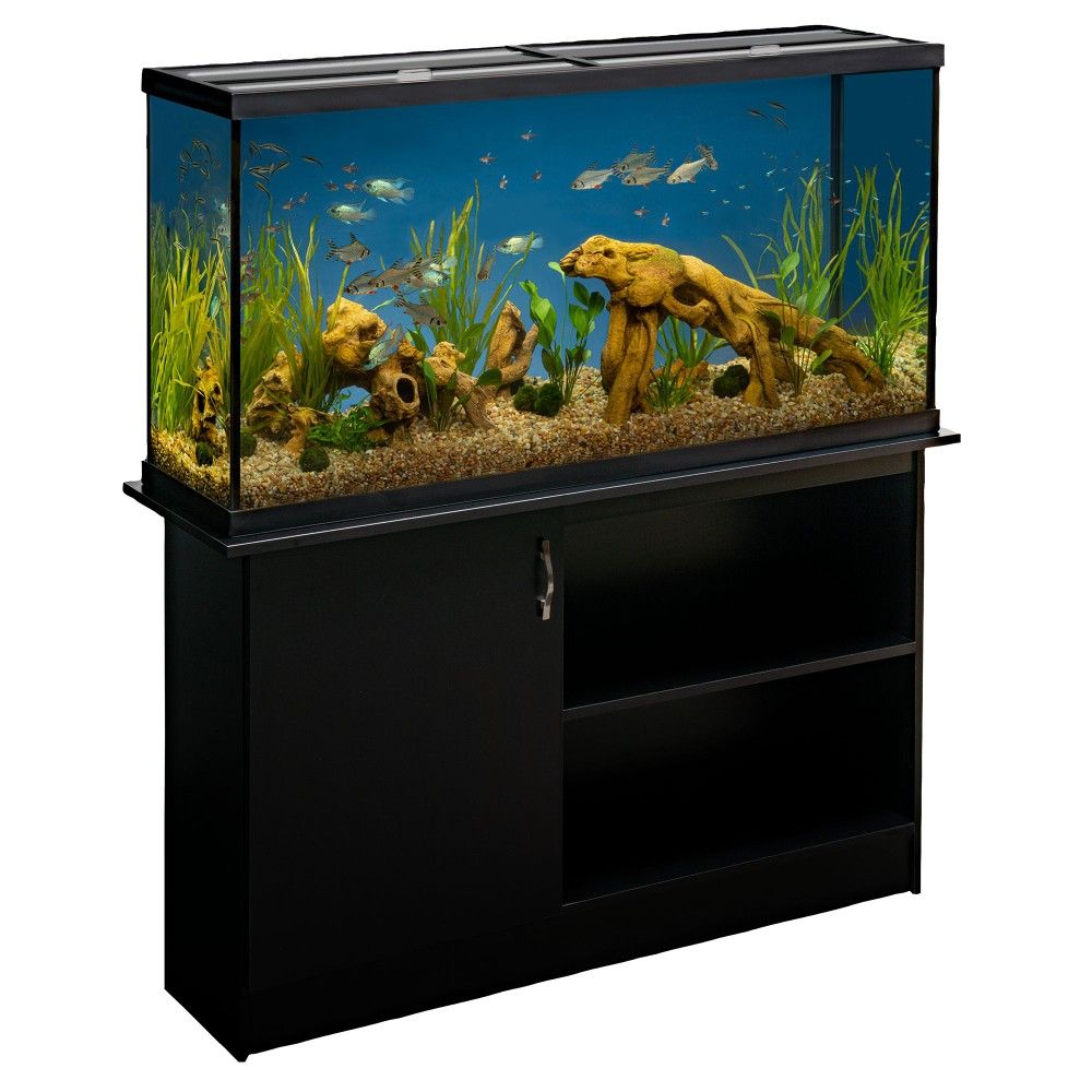 Marineland 60gal tank w/stand, filter, and glass lid.