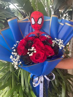 Flower bouquet spider man