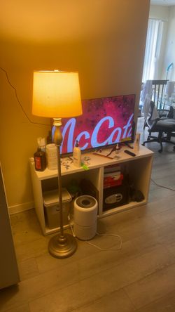 White IKEA TV stand