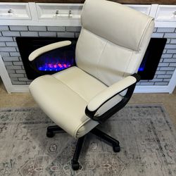 cream lowback office desk chair 