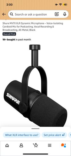Shure MV7x + Elgato Arm Combo 