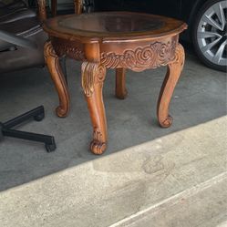 Solid Wood End Table / Cocktail Table Hand Carved