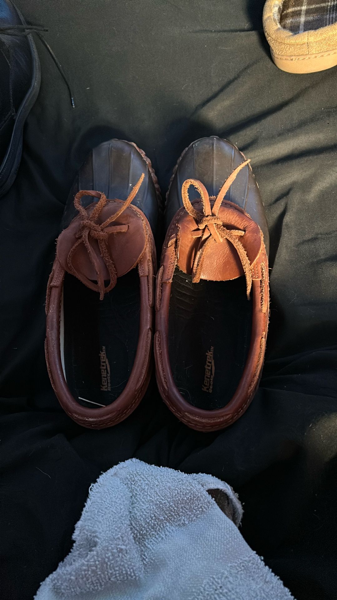 brown leather duck shoes, kenetrek