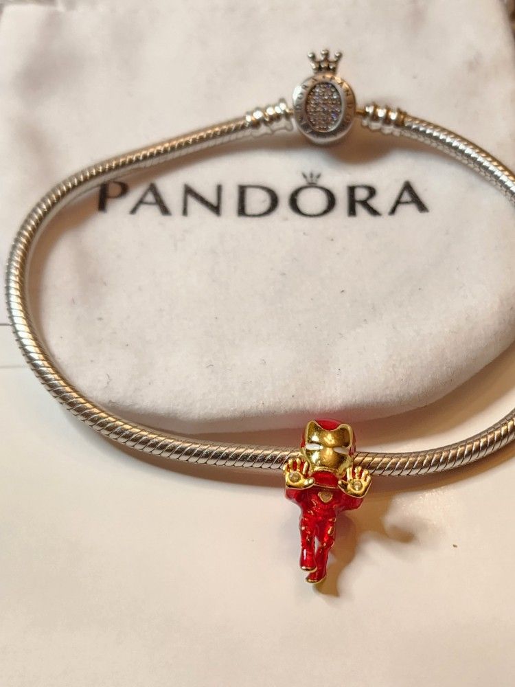 Pandora Bracelet With Iron Man Charm π― %silver 9.25