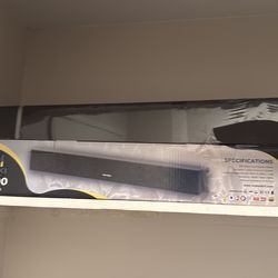 Projector screen and sound bar