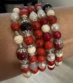 5 Pulseras De Perlas Preciosas