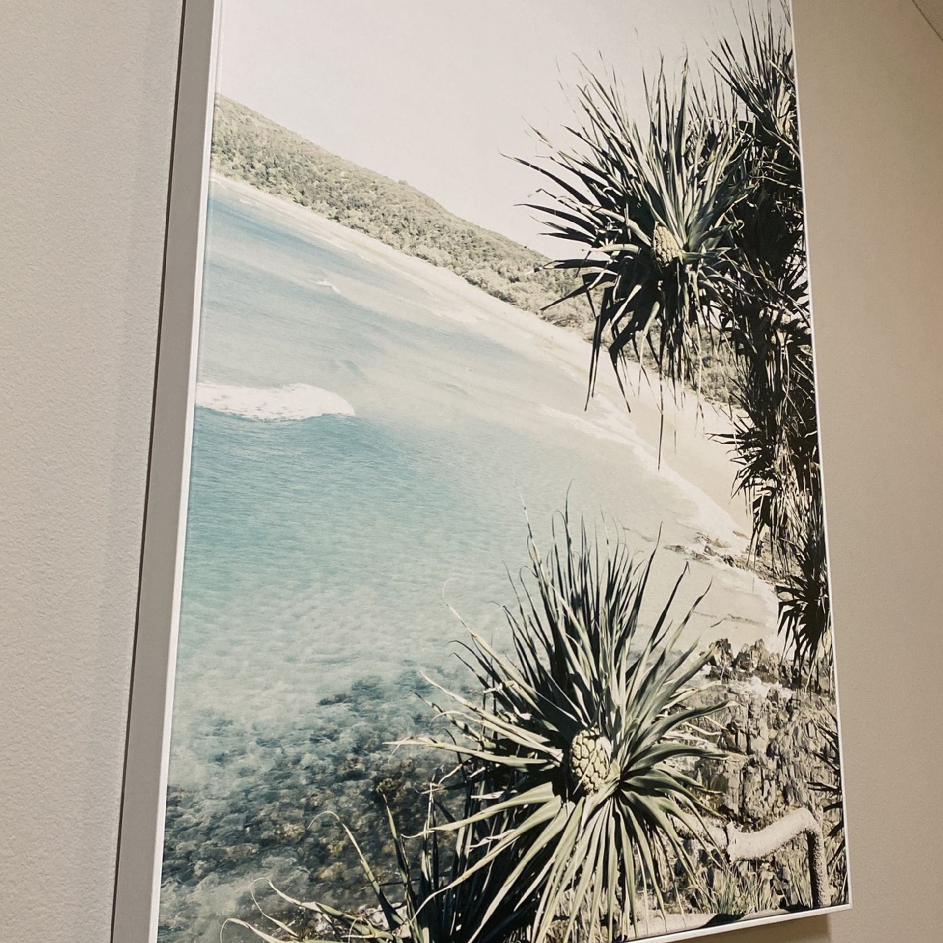 Beach Canvas With White Frame