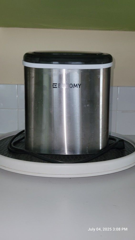 Euhomy Ice Maker Countertop, 26 lbs/24H, 9 Cubes Ready in 6 Mins, Self-Cleaning, Compact Potable Ice Maker