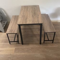 Kitchen Table With 2 Benches 