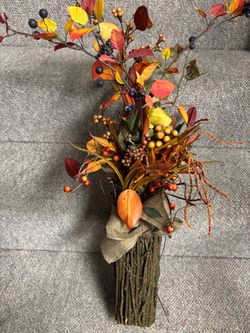 Fall Artificial Floral Arrangement in twig Vase