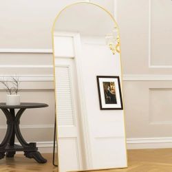 GOLD MIRROR - 70 X 32 Full Length Arch Mirror with Stand 70x32