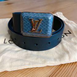 Louis Vuitton Dark Navy Snake Skin Belt