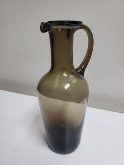 Smoke glass jug-handled bud vase