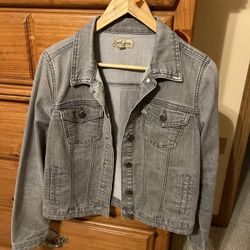 Gray Jean Jacket - Size medium 