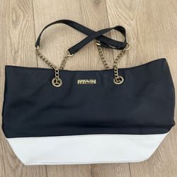 Black And White Leather Tote