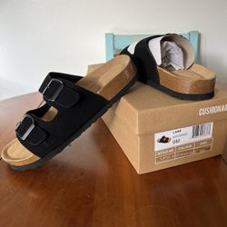 Cushionaire Double Strap Sandal/Birkenstock Style