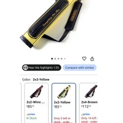 CUESOUL Soocoo Series 2x4/2x2 Hard Pool Cue Case -Holds 2 Cue Butt and 4 Cue Shafts. Yellow Color