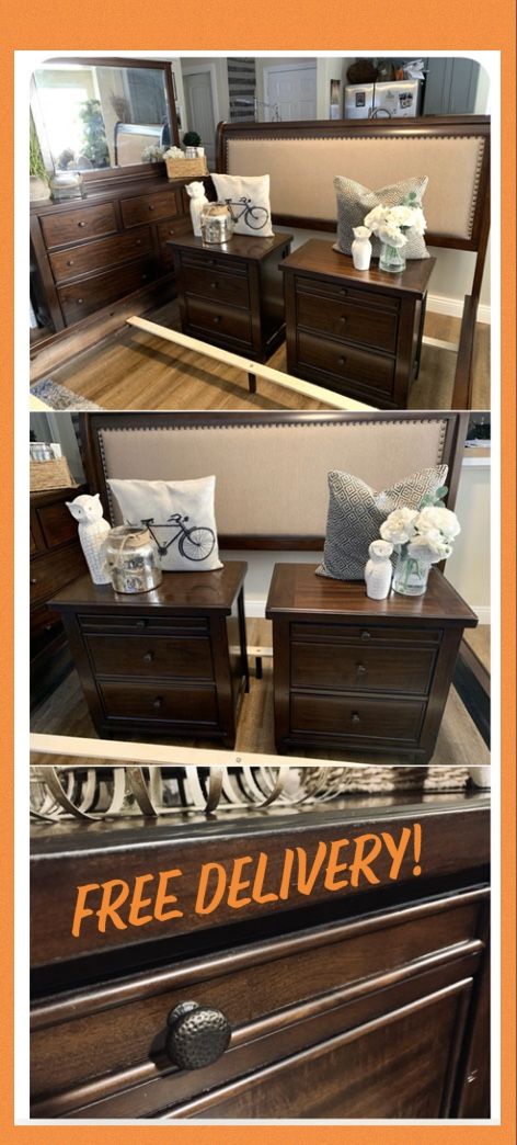 Gorgeous ASHLEY Furniture Cal King Bedroom Set / Bed & Dresser Pieces