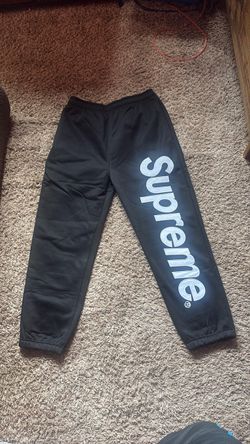 medium Supreme Black Sweatpants with Logo