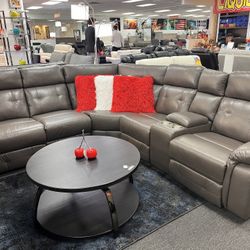 Recliner Grey Sectional Living Room Set On Sale Now !! $999