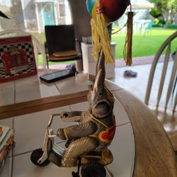 Wind Up Elephant On Bike Collectors Toy