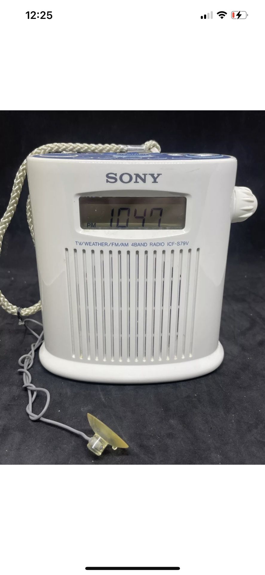 Sony ICF-S79V TV/Weather/AM/FM/Clock 4Band Radio Working w/ Antenna *Check Photo