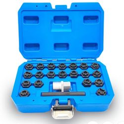 22PCS Wheel Locking Nut Key Kit Compatible with VW VAG Volkswagen, Wheel Lock Nut Socket 