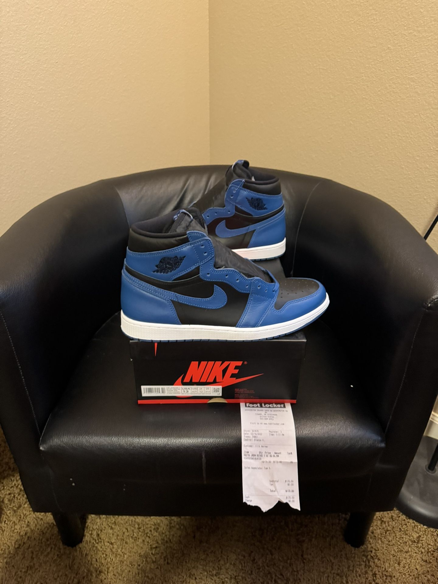 Brand new Air Jordan Marina blue 1’s size 13 with original box and proof of purchase. No trades cash is king and price is firm.