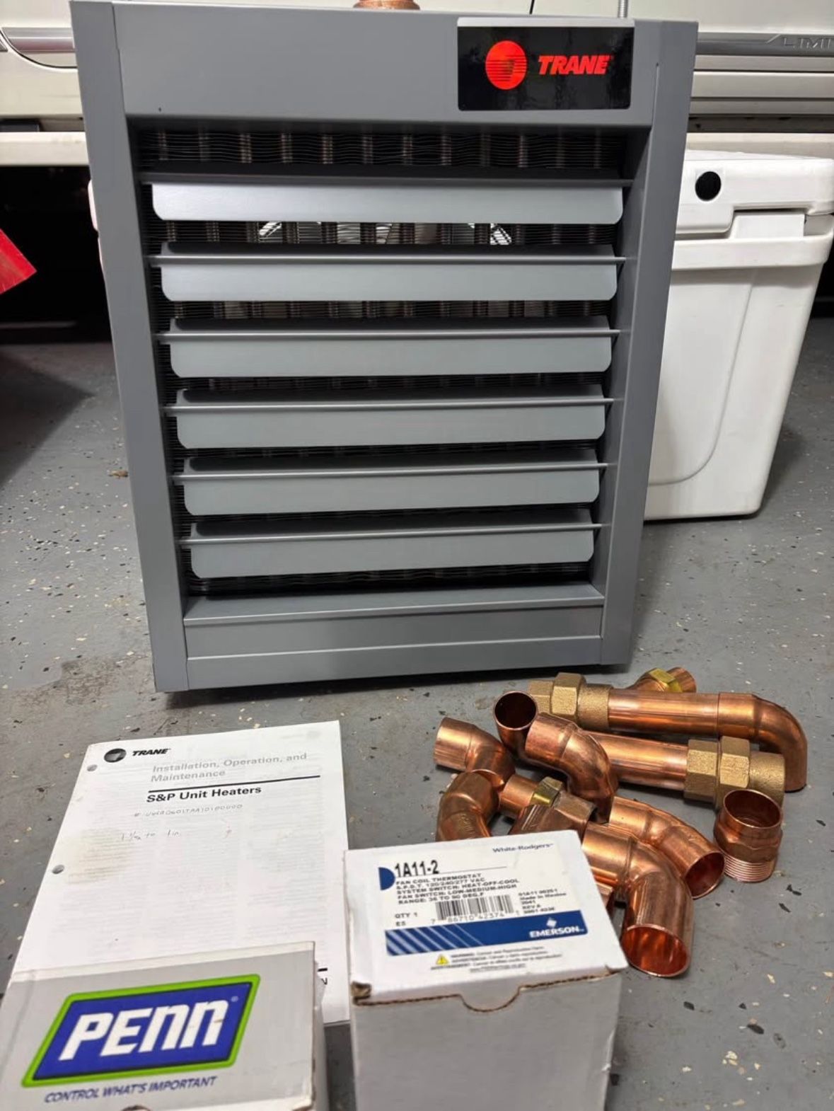 Brand New Trane Hydronic Heater and Copper fittings