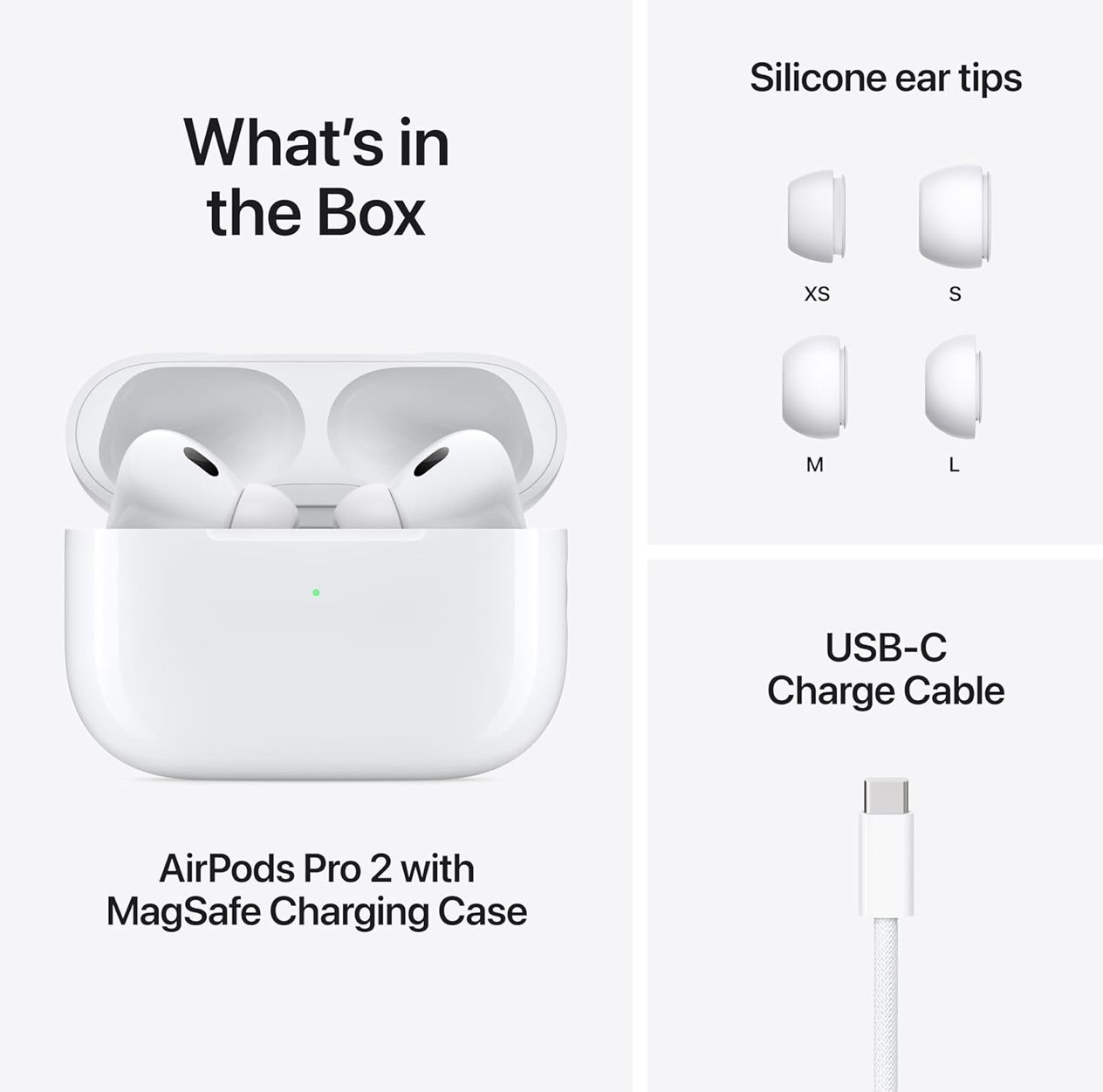 Apple AirPods Pro 2 Wireless Earbuds, Active Noise Cancellation, Hearing Aid Feature, Bluetooth Headphones, Transparency, Personalized Spatial Audio,