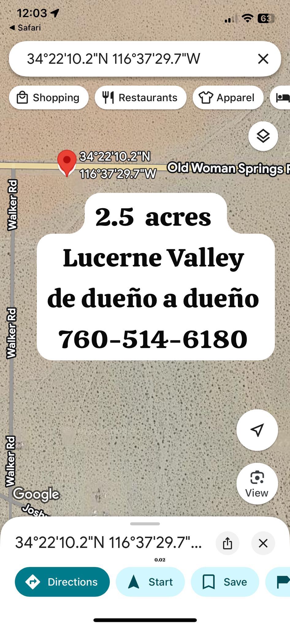 Terreno De Venta En Lucerne Valley 2.5 Acres Muy Buena Inversion