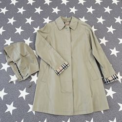 Burberry trench coat. 