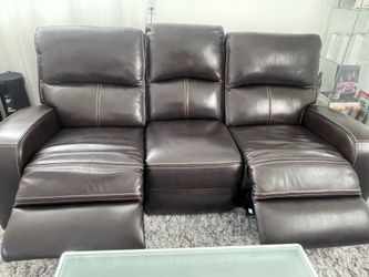 Reclining Sofa Couch – Pure Leather  – Great Condition