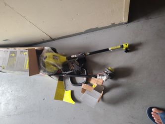 Cortadora de zacate  string trimmer . Y una sierra para cortar árboles de 14 chain saw 14