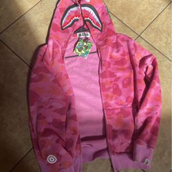 Pink bape hoodie ABC camo shark 