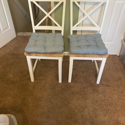 TWO NEW KITCHEN CHAIRS WITH CUSHIONS 