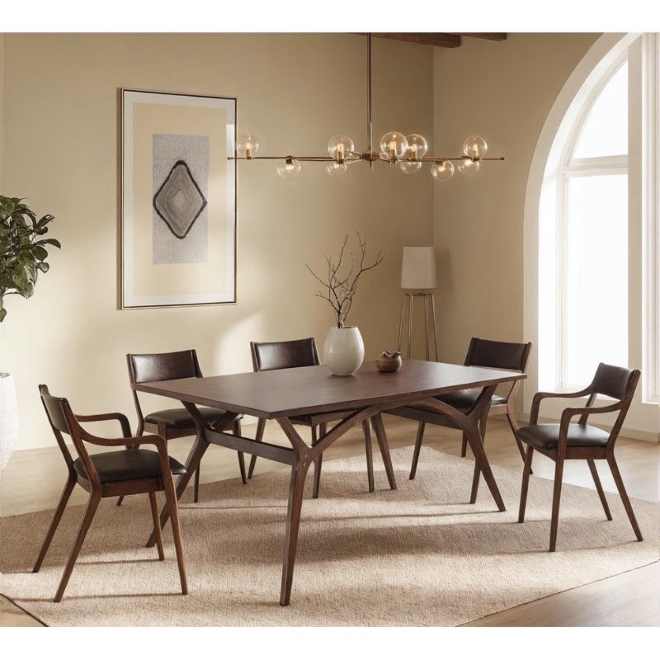 71”Laranjeira Mahogany Farmhouse Solid Wood Dining Table