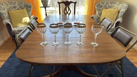 Italian Hand Made Gold Rim Goblets – Set of 5 – Cristalleria Fumo