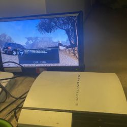 White PS3 Fat All Wires No Controller 