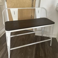 White and Brown Bench