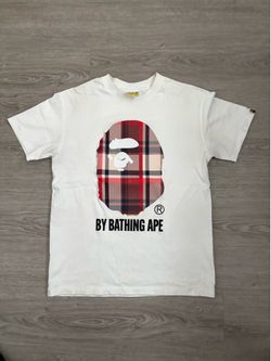 White bape shirt by bathing ape Burberry design ape size S