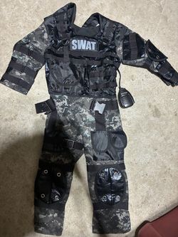 SWAT POLICE Halloween Jumpsuit Costume Kid Camo Age 3-4 years old