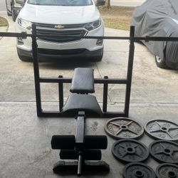 Weight Set With Bench And Weights 